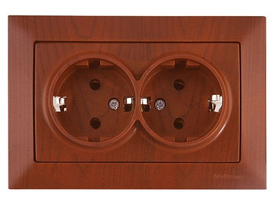 Розетка 2-ая, скрытая, с/з, вишня, DARIA, 16 A, 250 V, IP 20, Mutlusan 21202020256