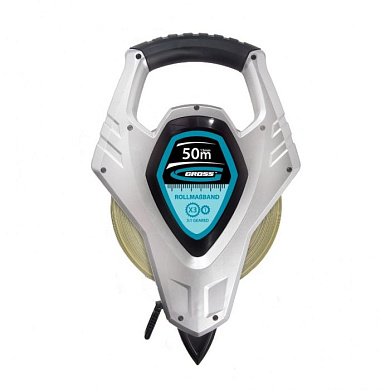 Рулетка геодезическая 50 м.x13 мм, откр. корп, металлическая лента, Super-Нейлон, двусторонняя шкала Gross 31480
