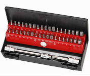 Набор бит HEX, TorxTR (с отверстием), Spline 10 мм и головок-бит Torx1/2'' 44 пр. 10 мм Force 4442CT