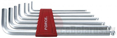 Набор дюймовых шестигранных длинных с шаром Г-обр. ключей 3/32''-3/8'' 7 пр. Force 5072XLBS