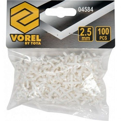 Крестики для плитки с ограничителем 2,5 мм 100 шт. Vorel 04584