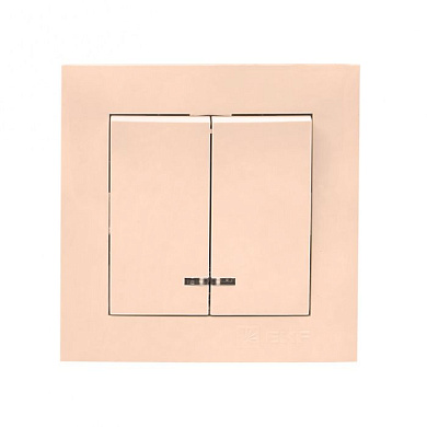 Валенсия выключатель 2-кл, 10А кремовый с индикатором EKF PROxima EWV10-123-20