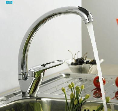 Смеситель для кухни, цинк, хром Ledeme L4137-B