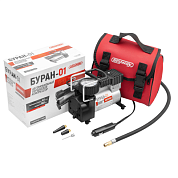 Компрессор металлический 45л/мин в прикуриватель БУРАН-01 Малые габариты, сумка, 10атм + пода SKYWAY S02001002