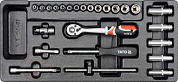 Набор инструмента 1/4'' в ложементе 25 шт. Yato YT-5541