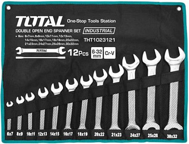 Набор рожковых гаечных ключей 12 пр TOTAL THT1023121