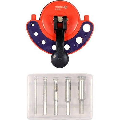 Шаблон направляющая для сверления в керамической плитке отверстий 4, 6, 8, 10, 12 мм Vorel 03963