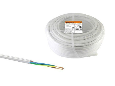 Провод ПВС 3х4,0, бухта 100 м, белый TDM SQ0118-0131