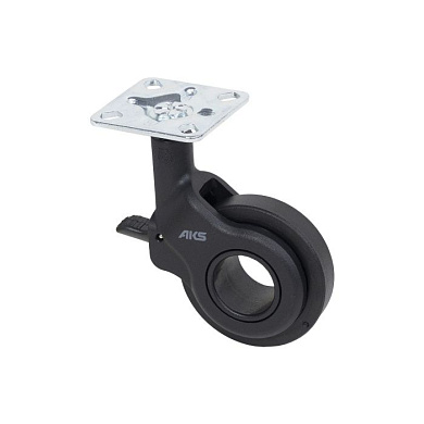 Колесо меб. GALAXY d60 h94 с площадкой с торм., черный AKS 122706