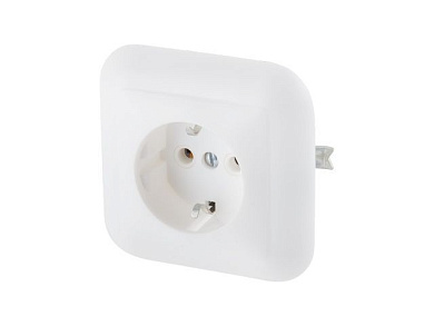 Розетка 1-ая, скрытая, с/з, белая, Эконом, РC16-102, Юпитер JP7411-06