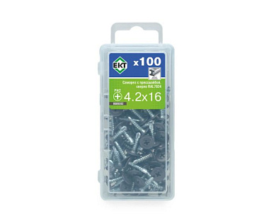 Саморез с п/ш, сверло 4.2х16 RAL7024, 100 шт ЕКТ B009282