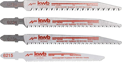 Набор пилок для лобзика по дереву и металлу, 4 шт, KWB 49625427