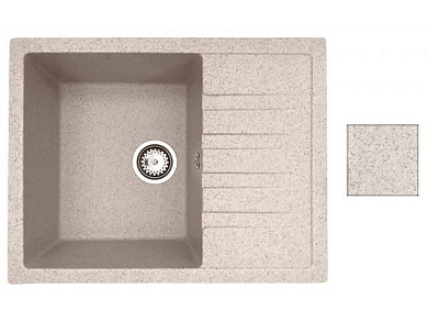 Мойка кухонная из искусственного камня BEST гранит 640х500 mm, AV Engineering