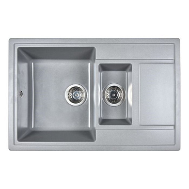 Мойка кухонная из мраморной крошки, gray, Wisent WQ780-29