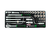 Набор инструментов 8 мм-7/8'' 34 пр. 3/8'' в ложементе Toptul GCAT3403