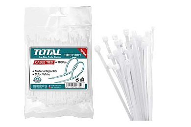 Хомут-стяжка кабельный 100 мм TOTAL THTCT1001 (100 шт)