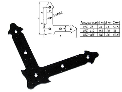 Уголок 165 мм декоративный, прямой, черн. мат. Starfix SMP-54732-1