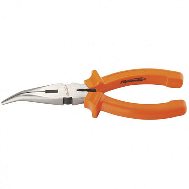 Длинногубцы изогнутые Classic 160 мм шлифованные, пластмассовые рукоятки Sparta 17411