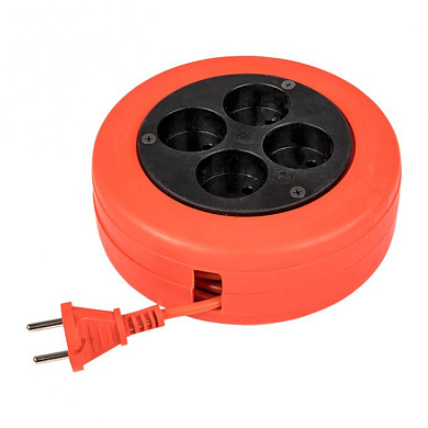 Удлинитель-рулетка 4*10 м без заземления ПВС 2*0,75 10А/2,3кВт PROxima EKF UBR-6-257-4-10