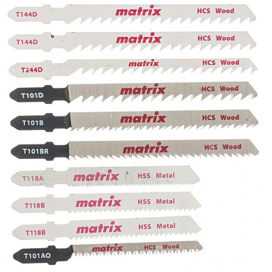 Набор полотен для электролобзика универсальный, 10 шт, T-SET1001 Matrix 78246