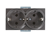 Розетка 2-ая, скрытая с/з, дымчатая RITA Mutlusan 2200 202 0295