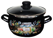 Кастрюля 1,5л (сфера) "Джем" Сантэкс 1-2415112(Черн)(Дж)