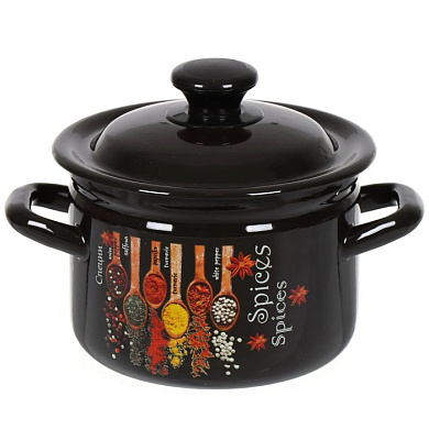 Кастрюля цил.борт. 4 л, корич. Керченский металлургический завод 41704-142/6-У4Карри