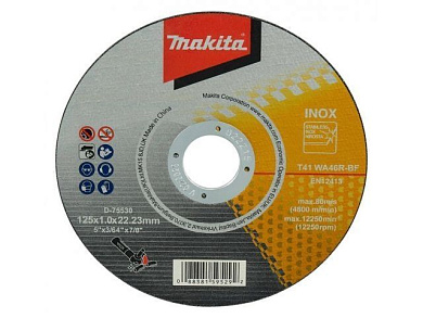 Круг отрезной 125х1х22,23 мм для стали/нержавеющей стали плоский WA46R Makita D-75530