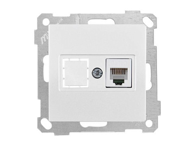 Розетка телефонная 1хRJ12 белая, ELITRA, Mutlusan 2270 125 0101