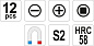 Набор отверток 12 пр. S2 HRC58 Yato YT-25967
