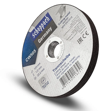 Круг отрезной по металлу 125х1,2х22,2 мм, 10 шт Scheppach Sch-CW505[10шт к-т]