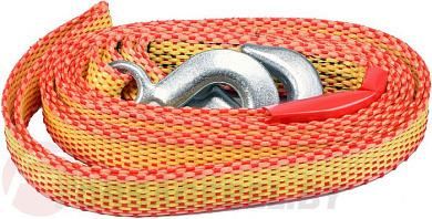 Трос ленточный буксировочный плетеный синтетический в комплекте с крюками 1450 кг. Vorel 82231