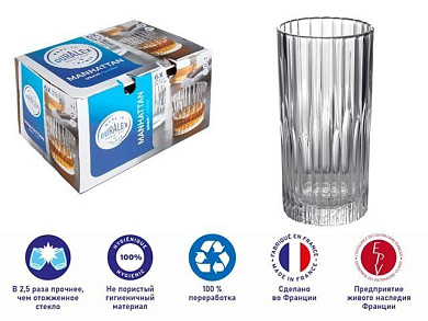 Набор стаканов, 6 шт., 305 мл, серия Manhattan Clear, DURALEX 1058AB06A0111