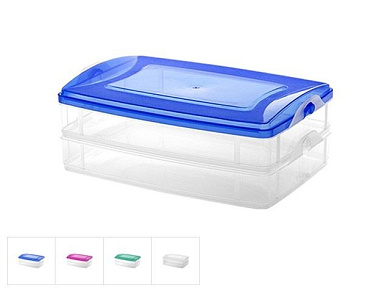 Контейнер пласт. прямоуг. 2x1.2 л, с крышкой, Frigo, цвета в ассортименте DRINA 10174