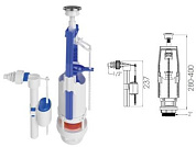 Арматура для смывного бачка универсальная с клапаном боковой подачи, AV Engineering AVE129701