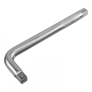 Вороток Г-образный, 300х100 мм, квадрат 3/4", CrV, матовый хром Denzel 14068