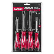 Набор ударных отверток PH, SL 4 пр PATRON P-7004