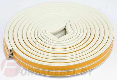 Уплотнитель для окон и дверей тип D 9х7.4мм/6м белый Vorel 76752