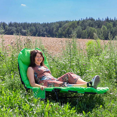 Шезлонг складной на мягкой основе светло-зеленый 1960х640х320 мм, макс. нагрузка 200 кг Forsage F-FG-HY-8008LG