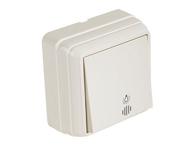 Выключатель кнопочный, с подсветкой, открытый, кремовая, BRON, кнопка дверного звонка 10 A, 250 V, IP 20, Mutlusan 21603170202