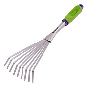 Грабли веерные 9-зубые, 130 х 420 мм, стальные, пластиковая рукоятка, Connect Palisad 63007
