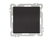 Выключатель 3-клав., скрытый, без рамки, винт. зажим, черный, DARIA, 10 A, 250 V, IP 20, Mutlusan 21004090284