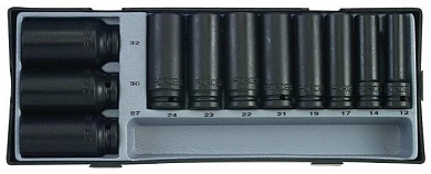 Набор 6-гр. глубоких ударных головок 12-32 мм 11 пр. 1/2'' в ложементе Force T4119