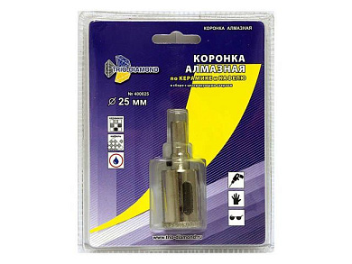 Коронка алмазная d 25 мм по керамике и кафелю Trio-Diamond 400025