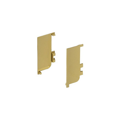 Комплект заглушек металлич. внутр. к профилю Gola, L-образных, левая+правая, матовое золото AKS 118181
