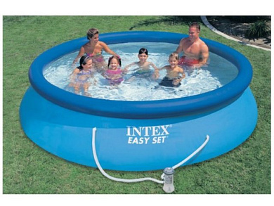 Надувной бассейн Easy Set 457х84 см + фильтр-насос 220 В INTEX 28158NP