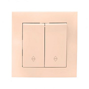 Валенсия выключатель 2-кл, 10А кремовый проходной EKF PROxima EWV10-027-20