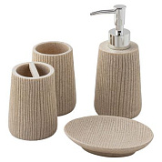 Набор для ванной комнаты 4 пр., мыльница, дозатор для мыла, подставка для зубных щеток, подставка для косметических аксессуаров La and Te beaute LT-BS-2
