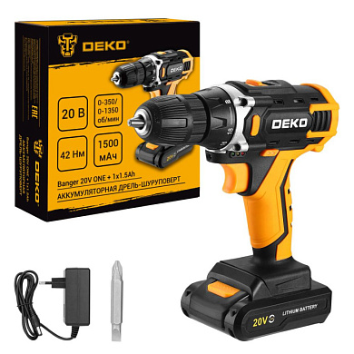Дрель-шуруповерт аккумуляторная Banger 20V ONE + DEKO 083-1042