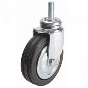 Колесо одинарное d75мм трубы d25 (512В) М10, черный AKS 16718